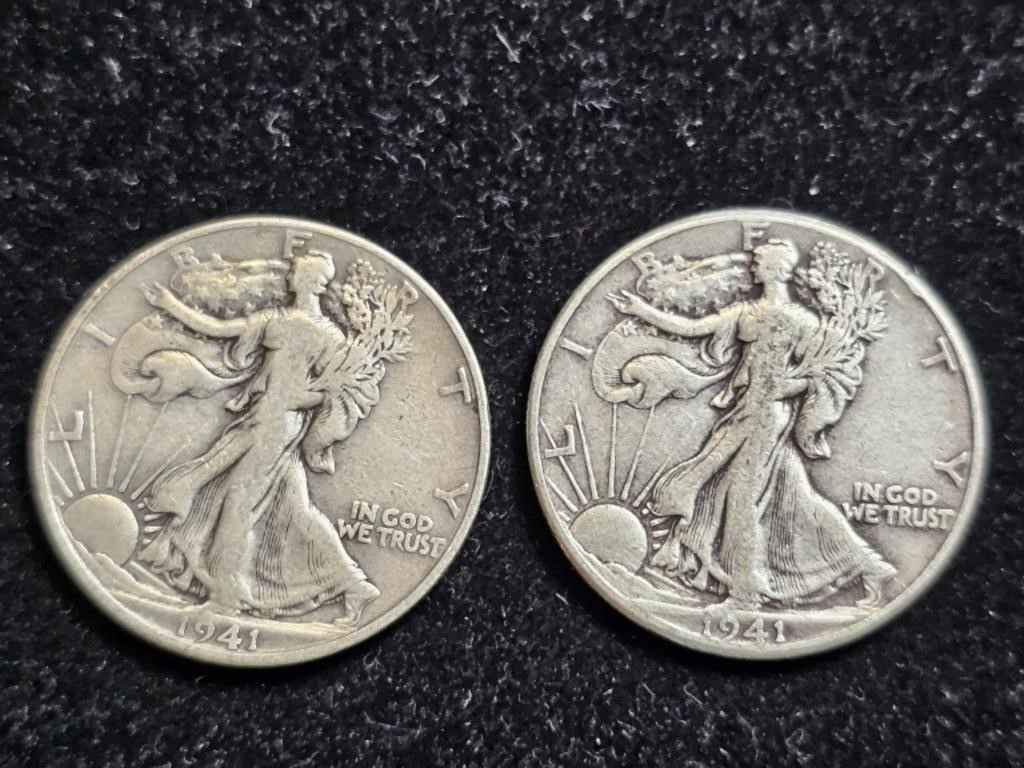 1941 & 1941D Liberty Walking Half Dollars (2)