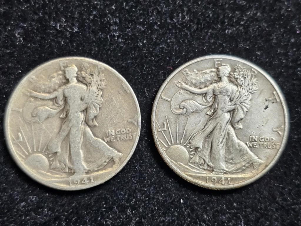 1941 & 1941D Liberty Walking Half Dollars (2)
