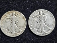 1942 & 1942D Liberty Walking Half Dollars (2)