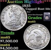 ***Auction Highlight*** 1835 Capped Bust Half Doll