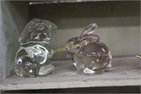 CRYSTAL BUNNY PAPERWEIGHTS - ONE IS FENTON