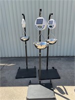 Lot of three Detecto hanging scale with stand