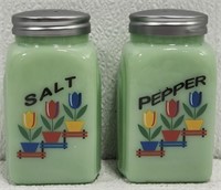 Gorgeous Jadeite Salt and Pepper Shakers