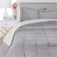 Plush to Sherpa 3-piece Comforter Set Queen