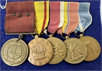 Mounted US WWII Enlisted Naval Korean Medal Set