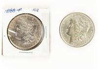 Coin 2 Morgan Silver Dlrs-1887-P & 1888-P-AU