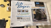 Life stages double door dog crate in the original