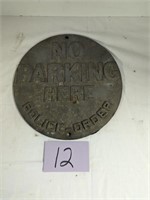 Heavy Cast "NO PARKING HERE" Police Order Sign