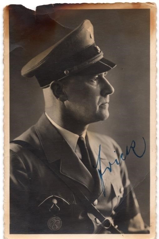 Wilhelm Frick Autographed Postcard