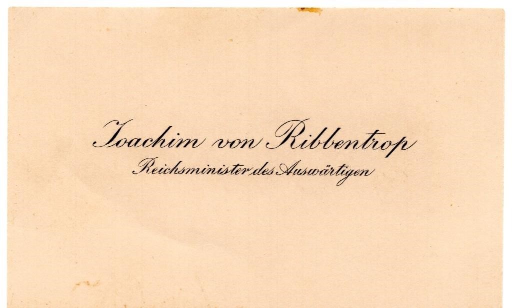 von Ribbentrop Business Card