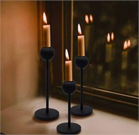 Qingbei Rina Black Candle Holders Set of 3