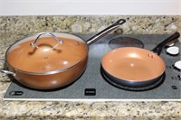 2 pcs copper finish cookware