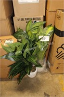 3 silk potted plants