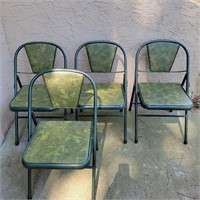 Green padded folding chairs