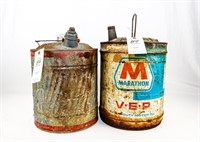 5 Gallon Marathon Gas Can & Galvanized 5 Gallon