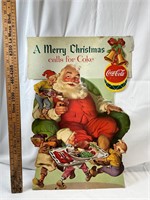 Vintage Coca Cola Santa Easel Back