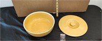 ceramic yellow bowl with lid. Hotpoint