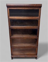 (5)-PIECE MODULAR OAK BARRISTER BOOKCASE