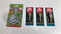 Tire Gauge With 3 Nut Setters/socket Adapters