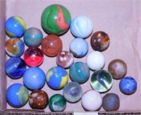 Cat's eye glass marbles - 24 shooter marbles,