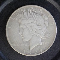 US Coins 1922-D Peace Silver Dollar, circulated