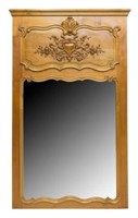 LOUIS XV STYLE CARVED FRUITWOOD WALL MIRROR