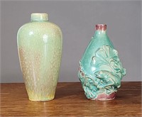 2 PIECES OF RAMBERVILLERS ART POTTERY VASE