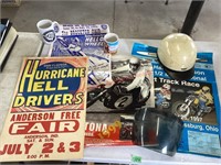 Vtg Motorcycle Helmet Racing Posters/ Ads