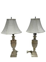 Pair of White Alabaster Lamps