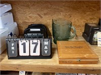 Desk Calendar - Wood Box - Receipt Machine +