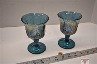 2 - Carnival Glass Goblets *CC