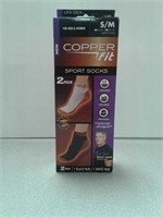 New 2 pack Copper Fit socks fits Men 5-9 and