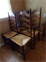 Ladderback Chairs, Woven Seats (5)