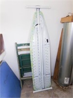 Ironing Board, Wood Folding Chair