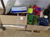 Cleaning Supplies, Bags, Cooler (3 boxes)