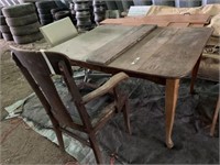 Old Wood Table /Wood Chair /Office Chair on wheels