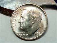 OF) Uncirculated 1955 s silver Roosevelt dime