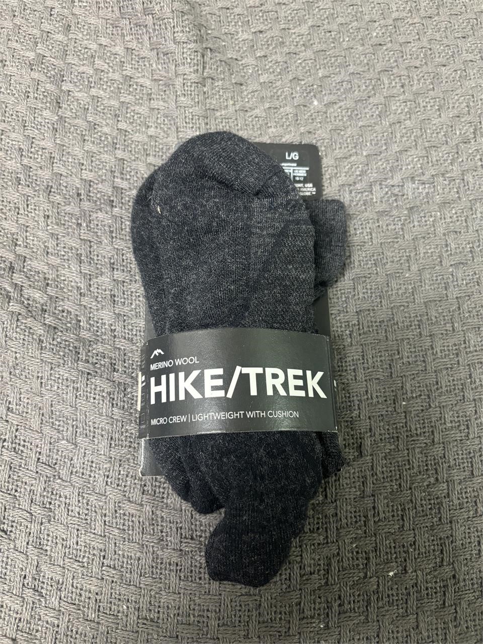 Size L wool hiking socks