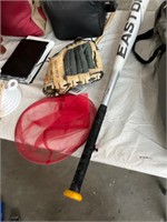 Easton Baseball Bat, Glove, and Net