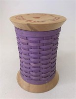 Purple Prototype with wood base and sketched lid