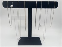 8 Assorted 925 Chain Necklaces - Assorted