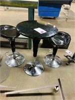 Table with Barstool Swivel Chairs