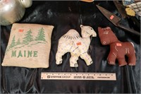 (3) Pieces of Various Hand Sewn Animals & Sm