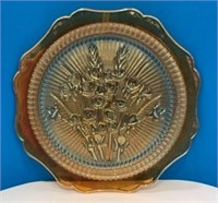 Iris Pattern Carnival Glass Plate