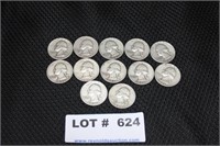 12 Washington Silver Quarters