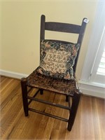 Early Spilt wood Cane Bottom Chair with