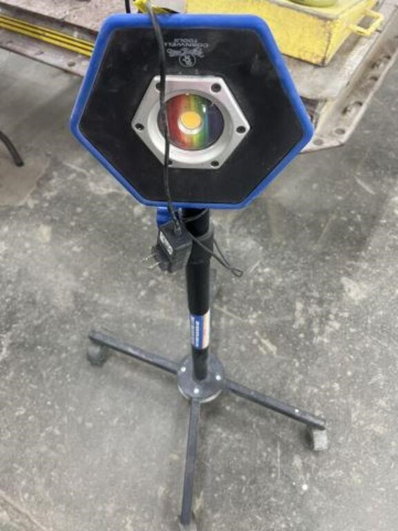 Rechargeable color match flood light and stand