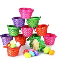($136) 24 Pcs Bamboo Easter Baskets with Handle