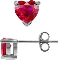 Classic Heart 1.02ct Ruby Stud Earrings