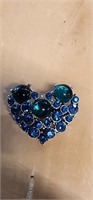 Beautiful Blue heart shaped brooch